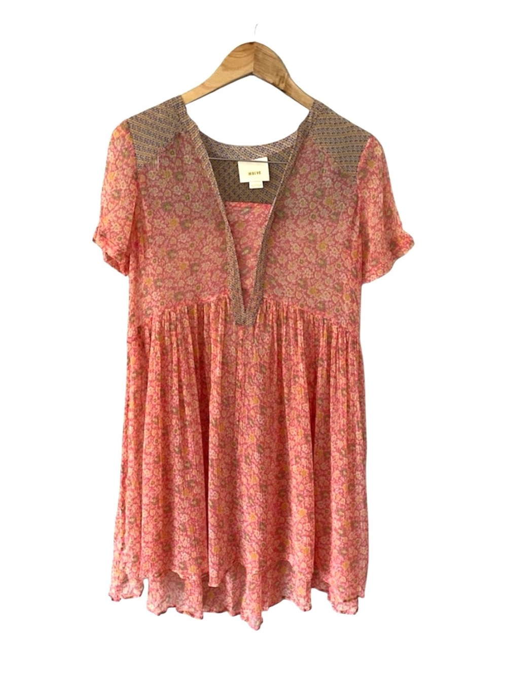 Maeve Purple and Tan Floral Dress